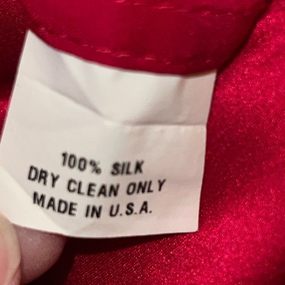 Nili Lotan Red Silk Satin Tie Front Dress 100% Luxe Long Sleeve Women's Small - Picture 4 of 7